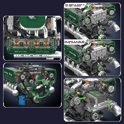 Mould King 10182 Motorized V8 Tank Engine
