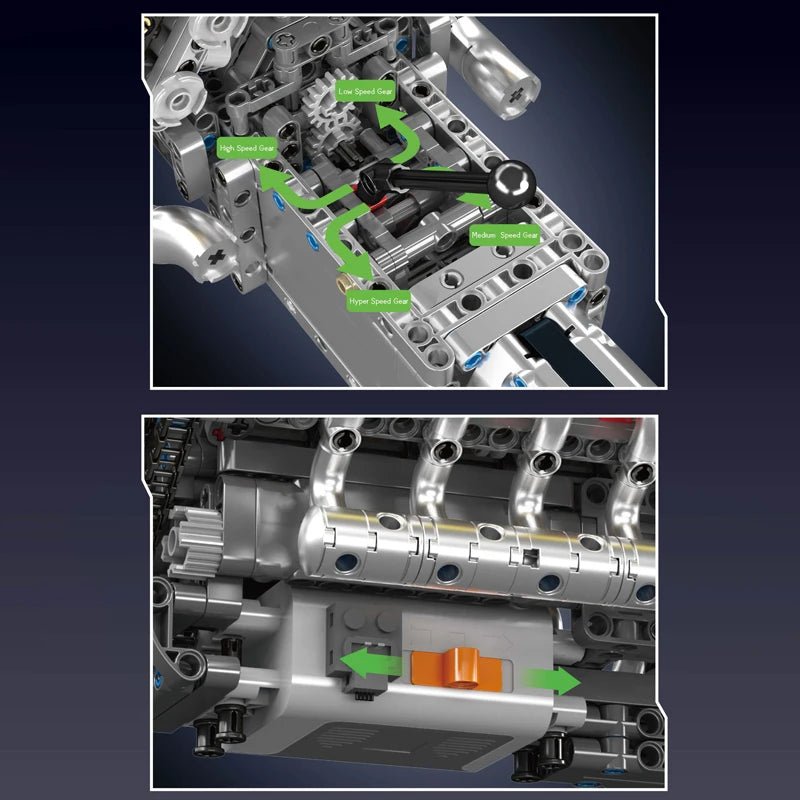 Mould King 10202 Supercar V12 Engine - Building Blocks Set
