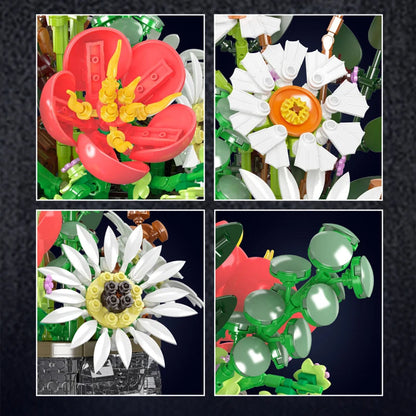 Mould King 24107 White Daisy Bouquet - Building Block Flower Set