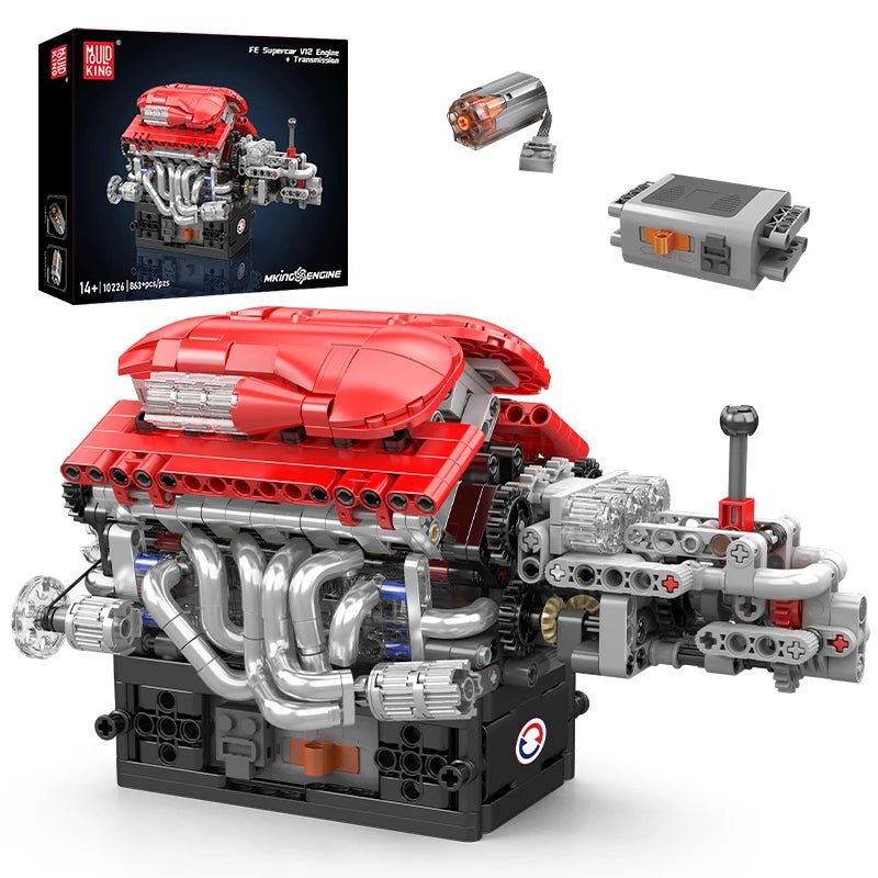 Mould King 10226 V12 Engine - Motorized Building Block Kit