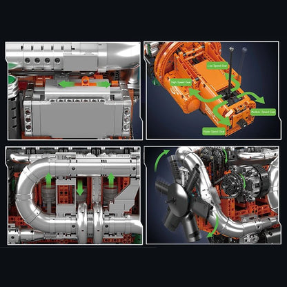 Mould King 10200 Motorized Truck Engine - Technical Building Kit