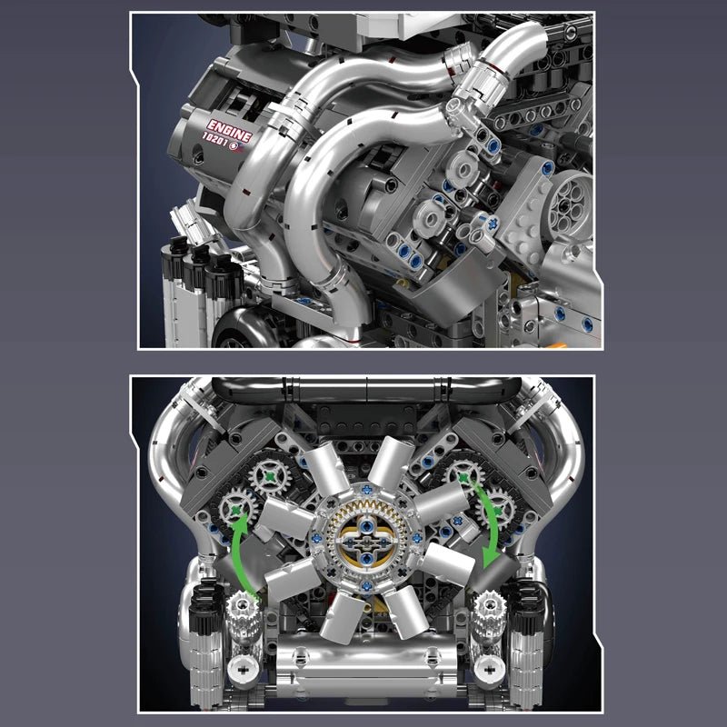 Mould King 10201 W16 Supercar Engine