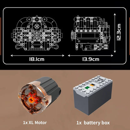 Mould King 10193 Motorized Boxer Engine Block Building Set