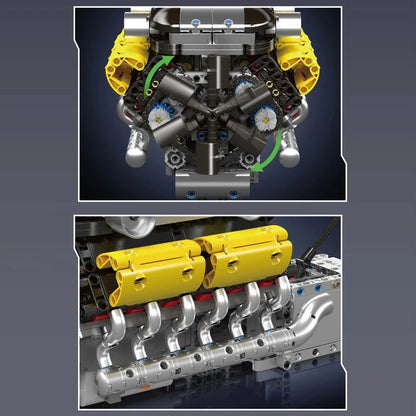Mould King 10202 Supercar V12 Engine - Building Blocks Set