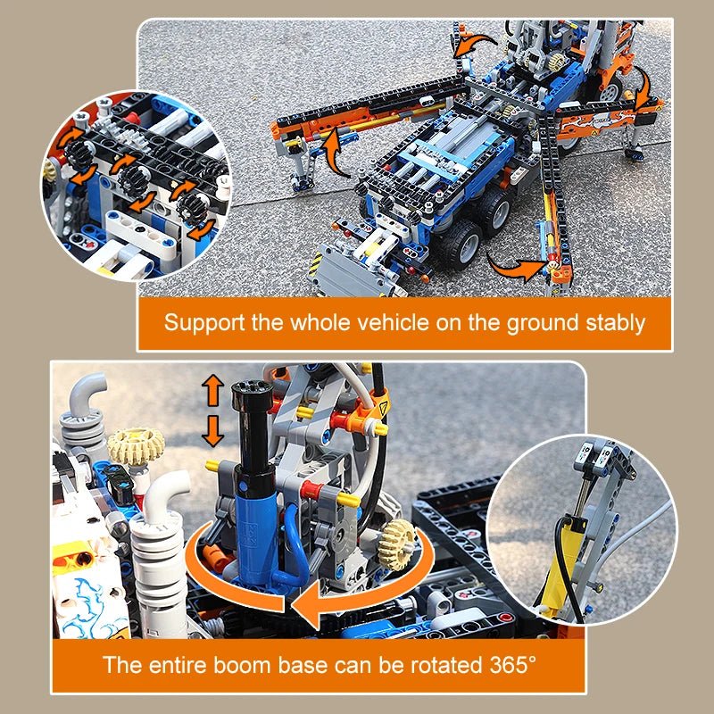 Mould King 19014 Pneumatic Concrete Pump Truck