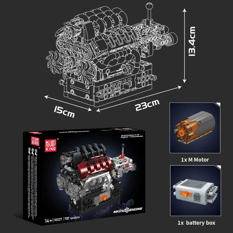 Mould King 10227 V8 Engine - Motorized Building Block Kit