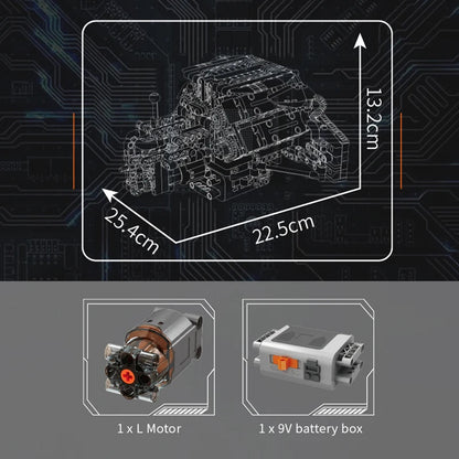 Mould King 10230 - Motorized A8 W12 Engine Building Block Set