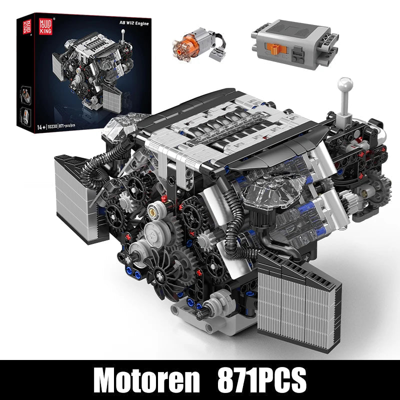 Mould King 10230 - Motorized A8 W12 Engine Building Block Set