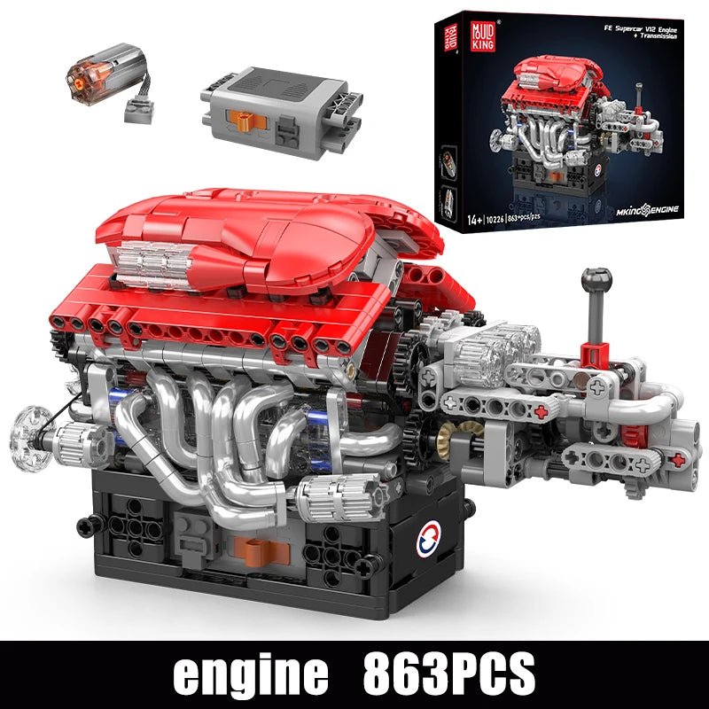Mould King 10226 V12 Engine - Motorized Building Block Kit