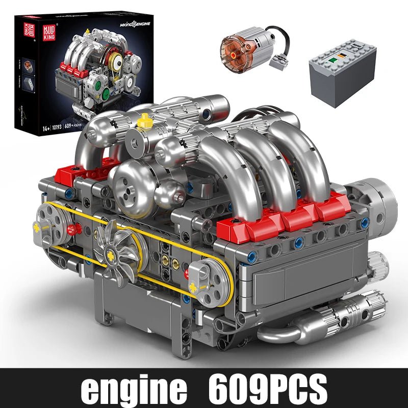 Mould King 10193 Motorized Boxer Engine Block Building Set