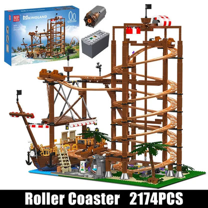 Mould King 11013 - Motorized Double Helix Roller Coaster Building Set