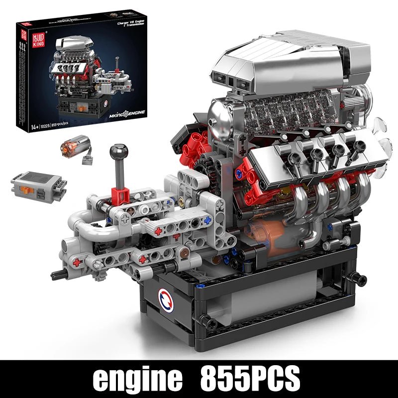 Mould King 10225 Motorized V8 Engine