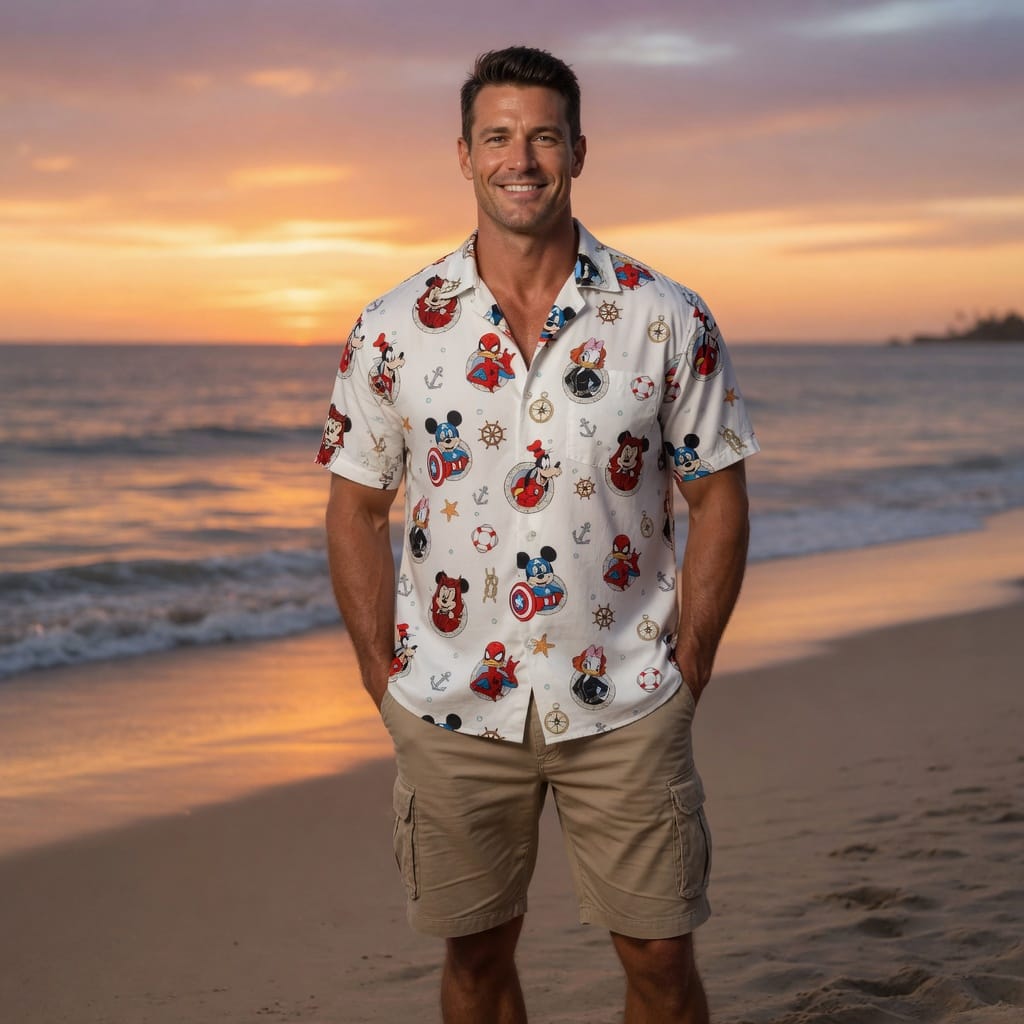 Nautical Heroes Premium Hawaiian Shirt - Mouse Shield Hero & Superhero Friends